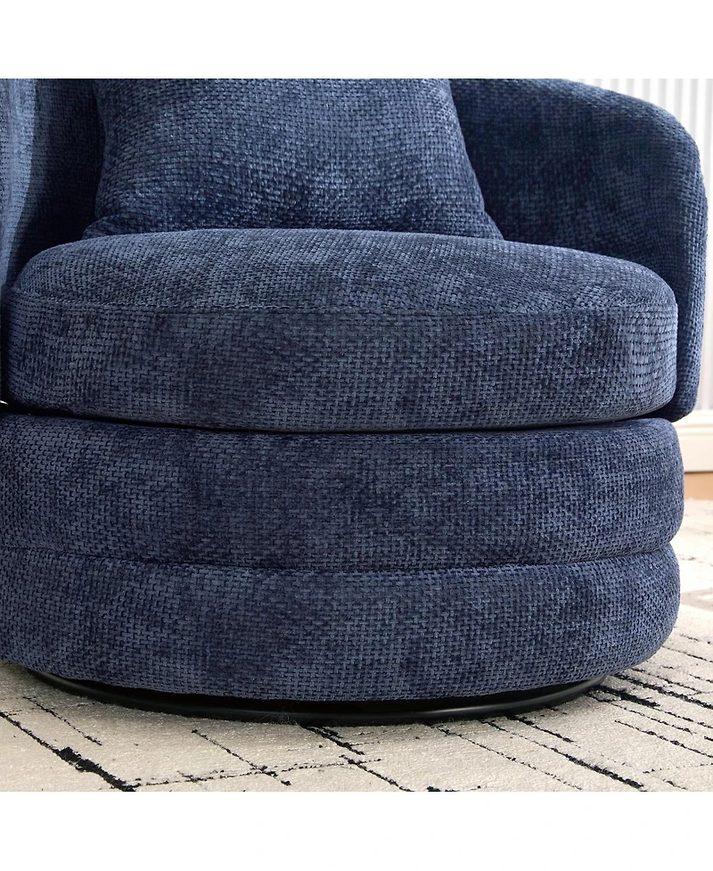 Streamdale Furniture Modern 360degree Swivel Barrel Accent Chair with Pillow