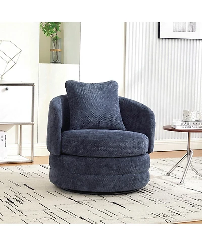 Streamdale Furniture Modern 360degree Swivel Barrel Accent Chair with Pillow