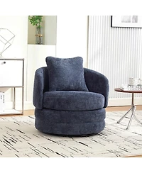 Streamdale Furniture Modern 360degree Swivel Barrel Accent Chair with Pillow