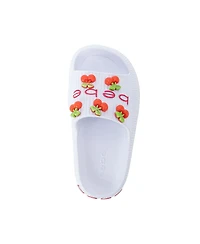 Bebe Little Girls Girls Eva Slide - Lightweight Comfy Slide Sandals with Cherry Charms
