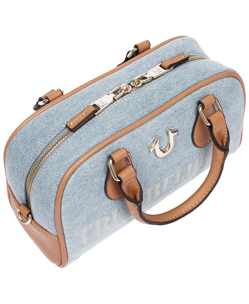 True Religion Women's Denim Logo Mini Satchel Crossbody Bag