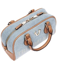 True Religion Women's Denim Logo Mini Satchel Crossbody Bag