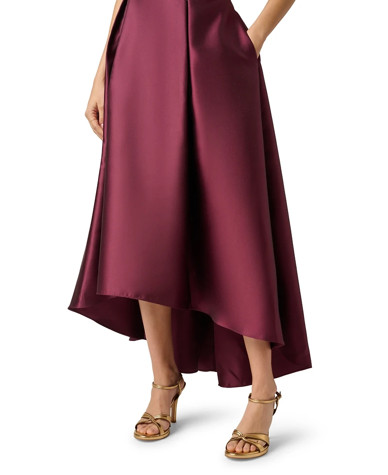 Adrianna Papell Women's Sequin Combo Mikado High-Low Ball Gown
