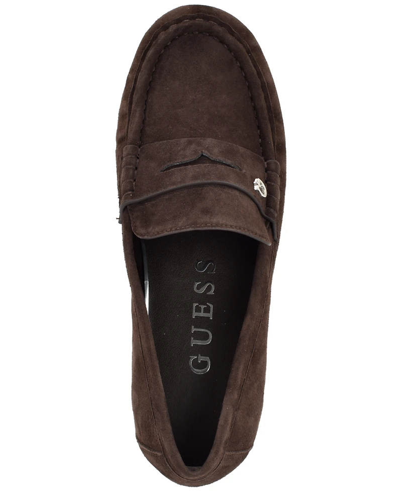 Guess Women's Raivoo Suede Slip-On Penny Loafer