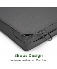 Waterproof Outdoor Chair Cushions Set of 2 - Thick 600D Oxford Foam Seat Pads with Ties for Garden Sofa or Patio, 22"x22"x4"