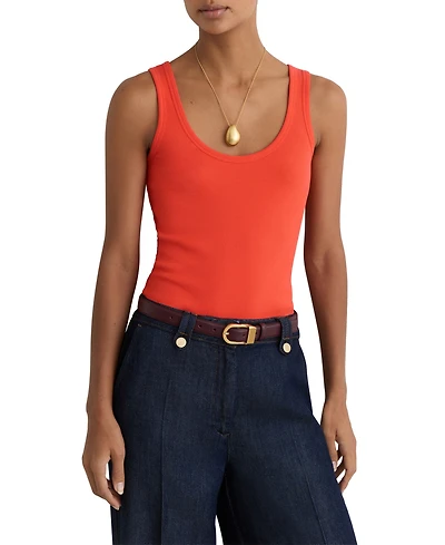 Reiss Women's Violet Scoop Neck Rib Vest