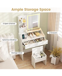 Slickblue Led Vanity Table with 3 Color Modes, Ideal for Makeup and Dressing