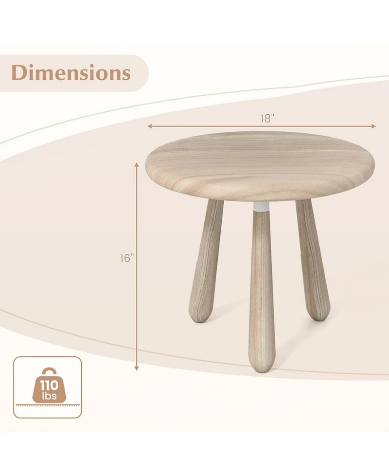 Yiortwo Outdoor Coffee Table with 18 Inch Round Mahogany Wood Top and Tripod Base