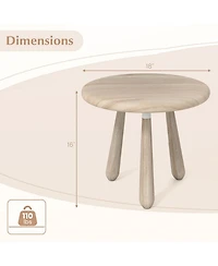 Yiortwo Outdoor Coffee Table with 18 Inch Round Mahogany Wood Top and Tripod Base