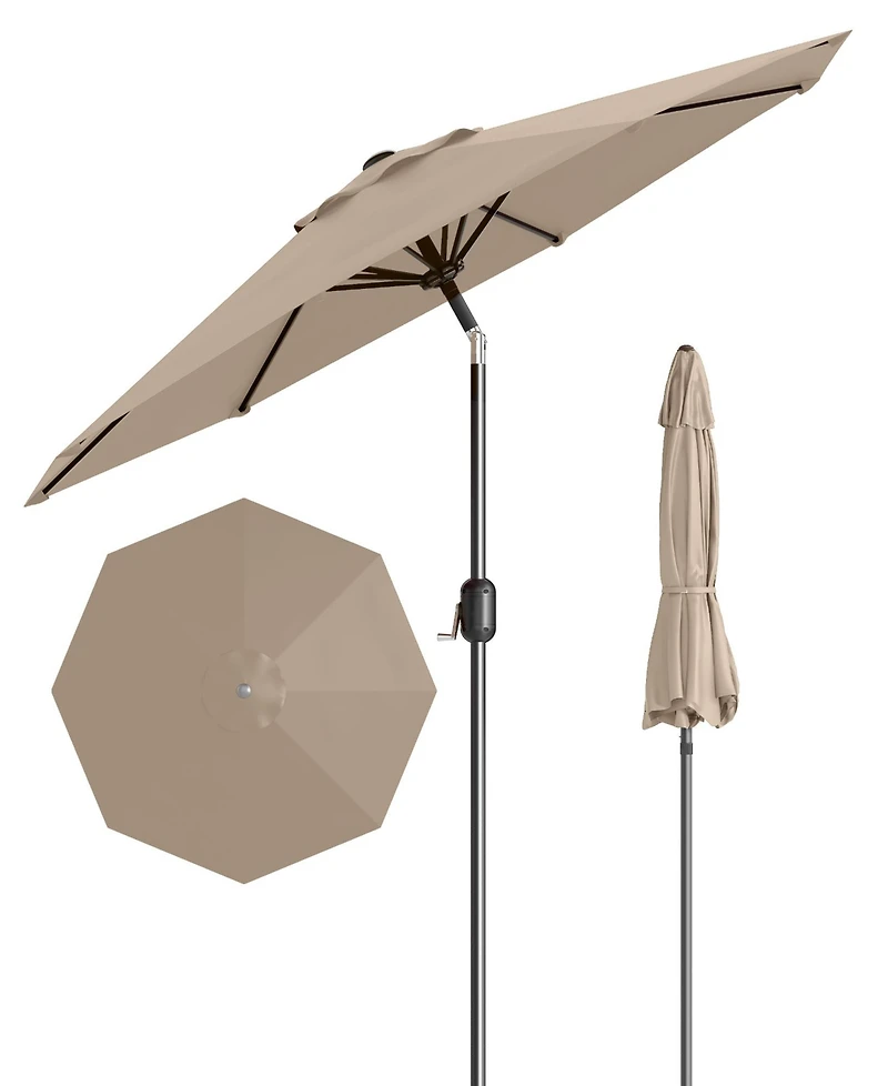 gaomon 9FEET Outdoor Patio Umbrella, Table Market Umbrella, Protection Waterproof for Garden, Deck, Tan (No Base)