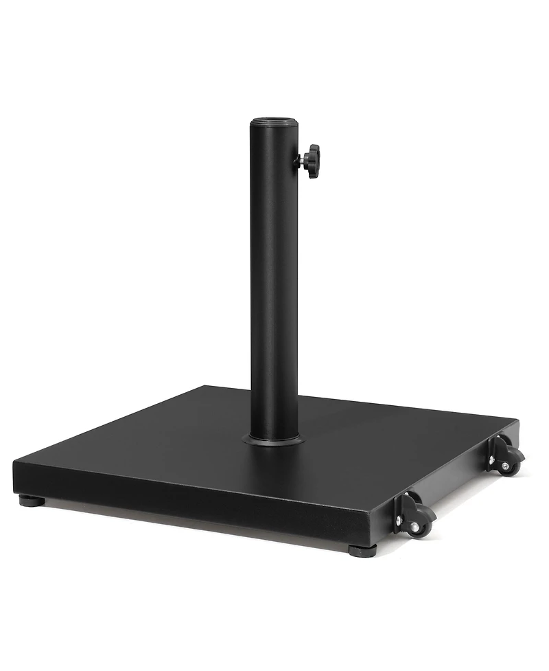 Pellebant Outdoor 40/55LBS Concrete Umbrella Wheel Base Stand Square Weighted for Patio Market Umbrella