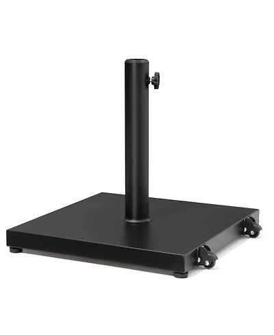 Pellebant Outdoor 40/55LBS Concrete Umbrella Wheel Base Stand Square Weighted for Patio Market Umbrella