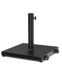 Pellebant Outdoor 40/55LBS Concrete Umbrella Wheel Base Stand Square Weighted for Patio Market Umbrella