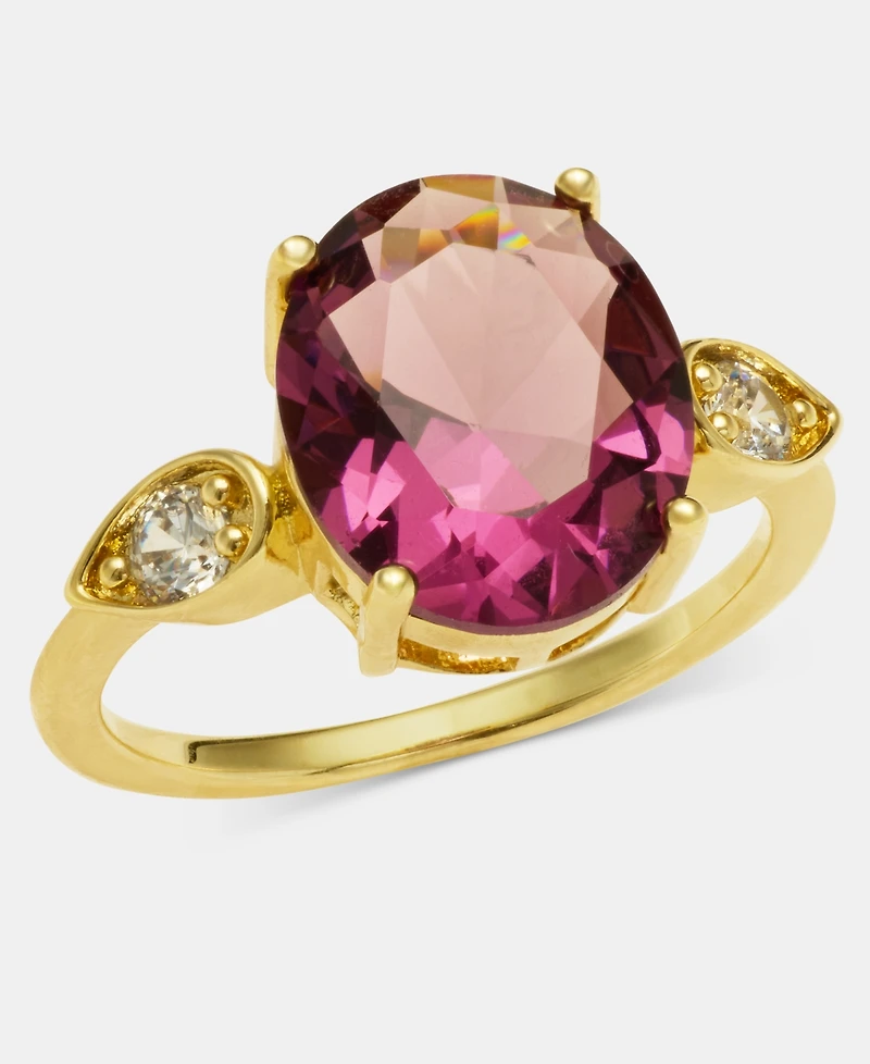 Charter Club Purple Crystal Oval Ring, Macy's Exclusive