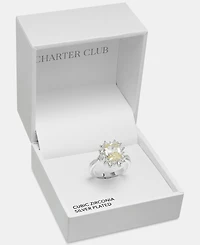Charter Club Yellow Cubic Zirconia Emerald Ring, Macy's Exclusive