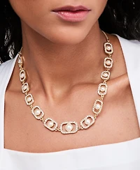 Charter Club Concord Glass and Faux Pearl Frontal Necklace, Macy's Exclusive