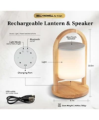 Bell + Howell Echo Glow Rechargeable Bluetooth Led Portable Lantern Speaker Touch Control Table Lamp