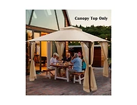 Boyel Living 10 x 12 Feet Gazebo Replacement Top with Air Vent and Drainage Holes-Beige