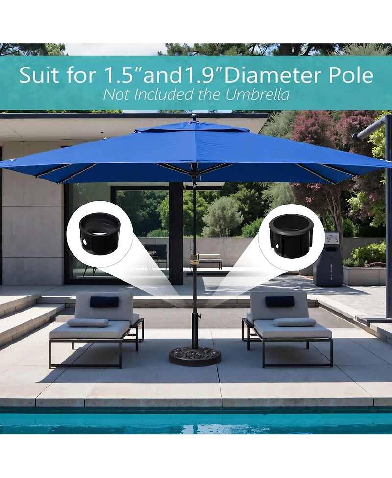 Pellebant 30 lbs Heavy Duty Patio Market Round Concrete Umbrella Base