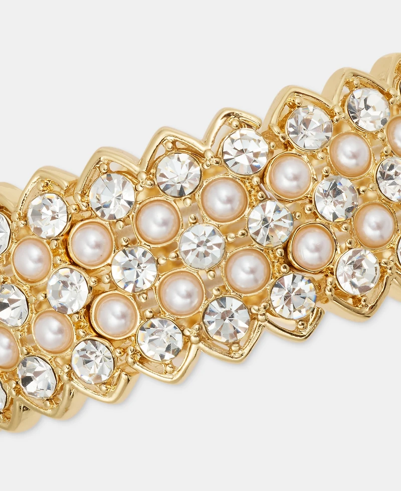 Charter Club Faux Pearl and Glass Stretch Bracelet, Macy's Exclusive