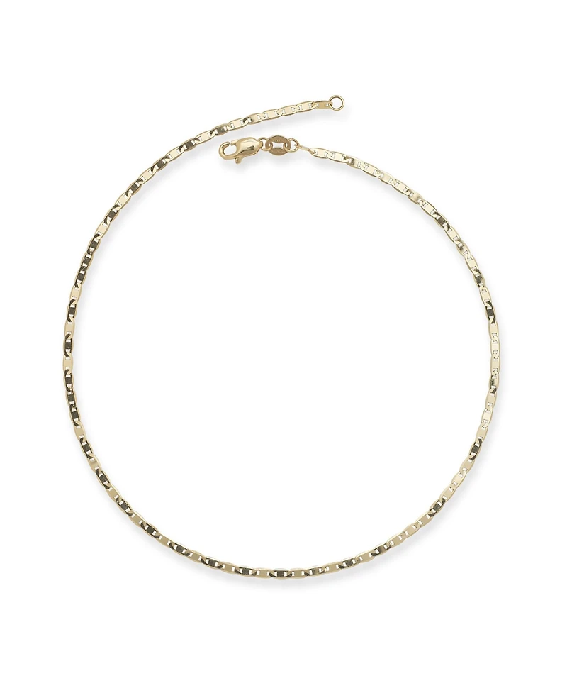 Curata Jewelry Solid 10K Yellow Gold 10 Inch 2.2mm Mariner Chain Anklet Anklet