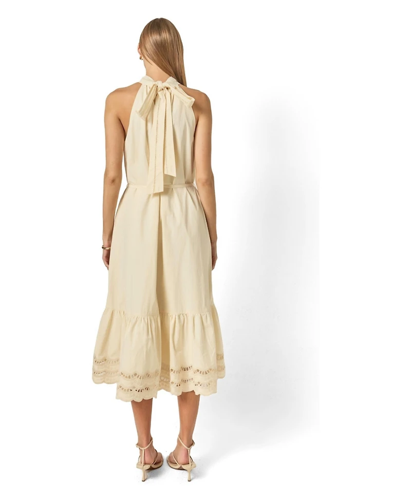 English Factory Women's Embroidered Halter Neck Midi Dress