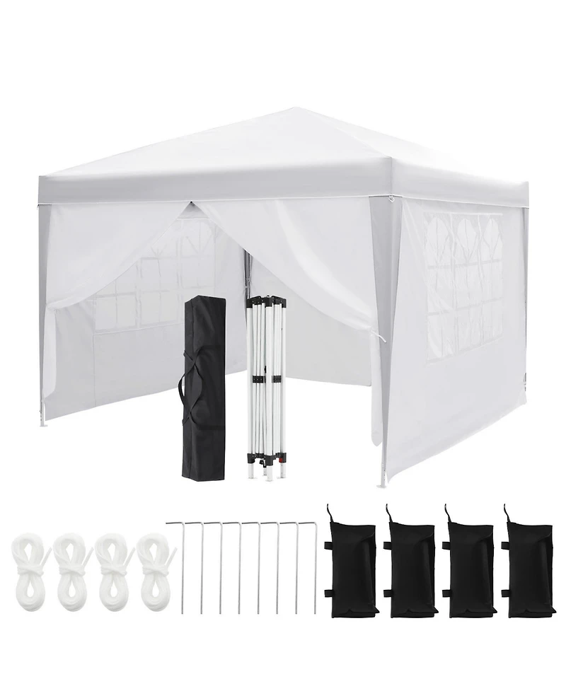 homfan Pop Up Canopy Tent – 6 Sidewalls, Heavy Duty Commercial Outdoor, Wind and Waterproof with Storage Bag for Wedding or Party