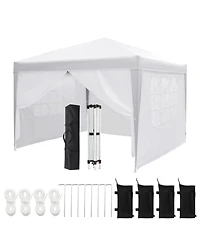 homfan Pop Up Canopy Tent – 6 Sidewalls, Heavy Duty Commercial Outdoor, Wind and Waterproof with Storage Bag for Wedding or Party