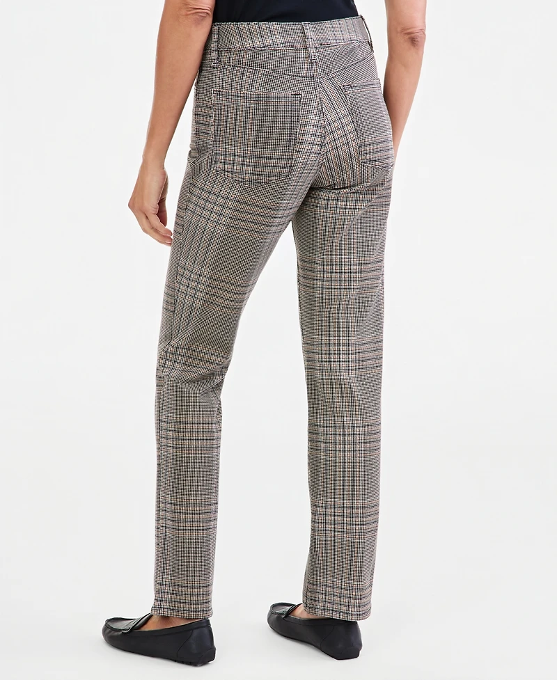 Style & Co Women's High-Rise Straight Plaid Pants, Macy's Exclusive