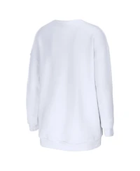 Wear by Erin Andrews Women's White Philadelphia Eagles Oversized Pullover Sweatshirt