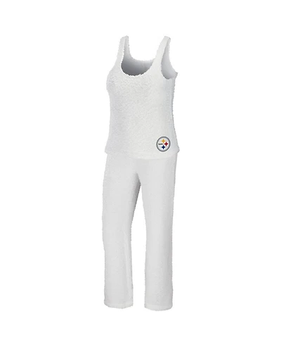 Wear by Erin Andrews Women's 2-Piece Cream Pittsburgh Steelers Plus Cozy Scoop Neck Tank Top & Pants Set