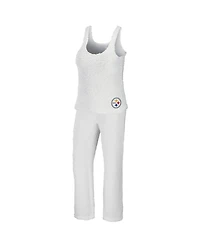 Wear by Erin Andrews Women's 2-Piece Cream Pittsburgh Steelers Plus Cozy Scoop Neck Tank Top & Pants Set