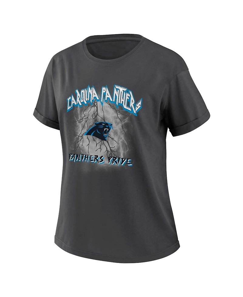 Wear by Erin Andrews Women's Charcoal Carolina Panthers Boyfriend T-Shirt