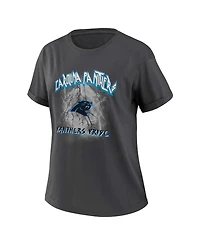 Wear by Erin Andrews Women's Charcoal Carolina Panthers Boyfriend T-Shirt