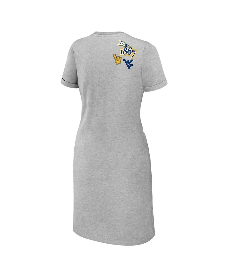 Wear by Erin Andrews Women's Heather Gray West Virginia Mountaineers Knotted T-Shirt Dress
