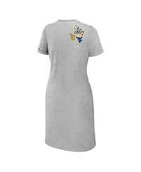 Wear by Erin Andrews Women's Heather Gray West Virginia Mountaineers Knotted T-Shirt Dress