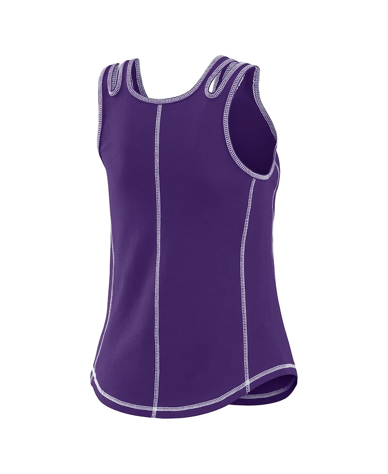 Wear by Erin Andrews Women's Purple Colorado Rockies Contrast Stitch Tank Top