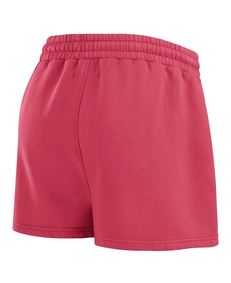 Wear by Erin Andrews Women's 2-Piece Cardinal Arizona Cardinals Washed Fleece Long Sleeve T-Shirt & Shorts Lounge Set