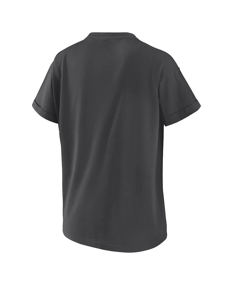 Wear by Erin Andrews Women's Charcoal Texas Rangers Domestic Box Color Boyfriend T-Shirt
