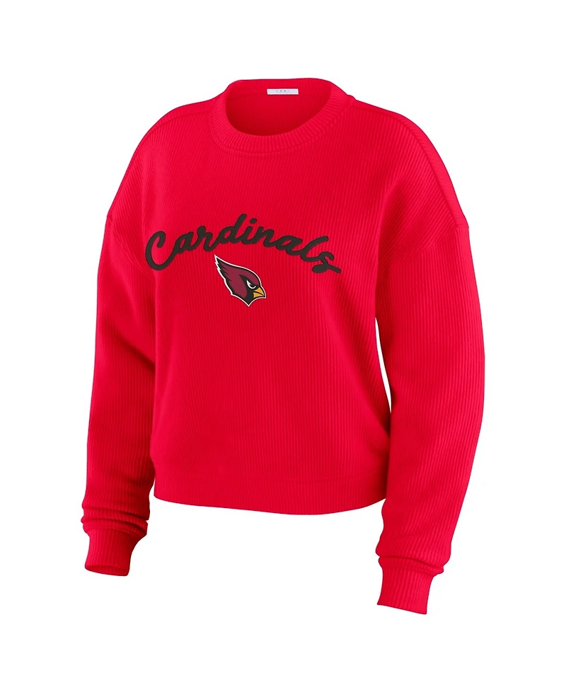 Wear by Erin Andrews Women's 2-Piece Cream Arizona Cardinals Knitted Tri-Blend Long Sleeve T-Shirt & Pants Lounge Set