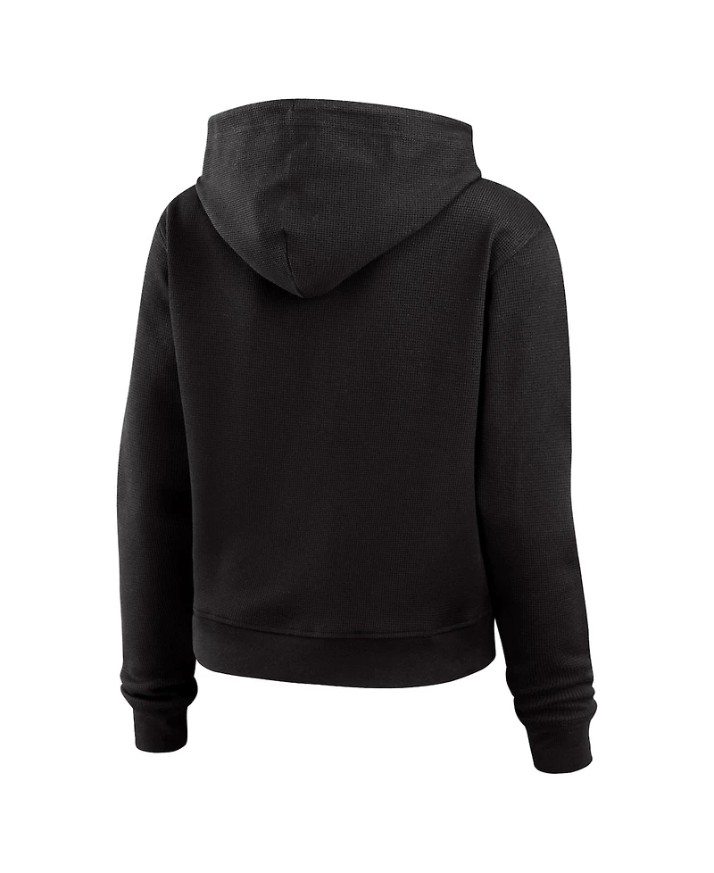 Wear by Erin Andrews Women's Black Jacksonville Jaguars Waffle Pullover Hoodie