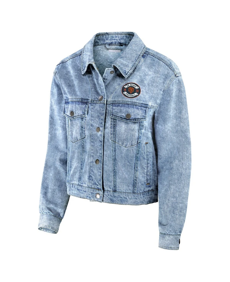 Wear by Erin Andrews Women's Chicago Bears Full-Snap Denim Jacket