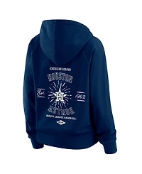 Wear by Erin Andrews Women's Navy Houston Astros Vintage Full-Zip Raglan Hoodie