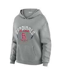 Wear by Erin Andrews Women's 2-Piece Gray St. Louis Cardinals Waffle-Knit Long-Sleeve Hoodie & Lounge Pant Set