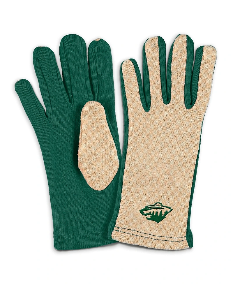 Wear by Erin Andrews Women's Minnesota Wild Tonal Microcheck Scarf Glove Set