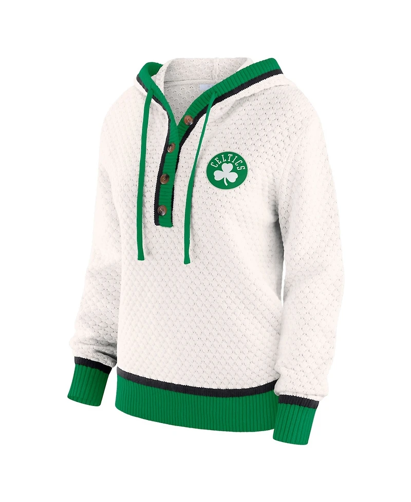Wear by Erin Andrews Women's Cream Boston Celtics Plus Hoodie