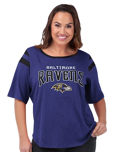 G-iii 4Her by Carl Banks Women's Purple Baltimore Ravens Plus Linebacker T-Shirt
