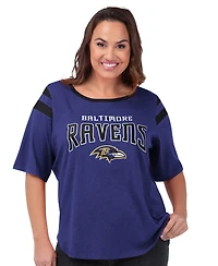G-iii 4Her by Carl Banks Women's Purple Baltimore Ravens Plus Linebacker T-Shirt