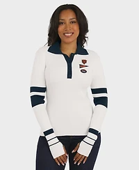Wear by Erin Andrews Women's White Chicago Bears Ribbed Henley Polo Sweater