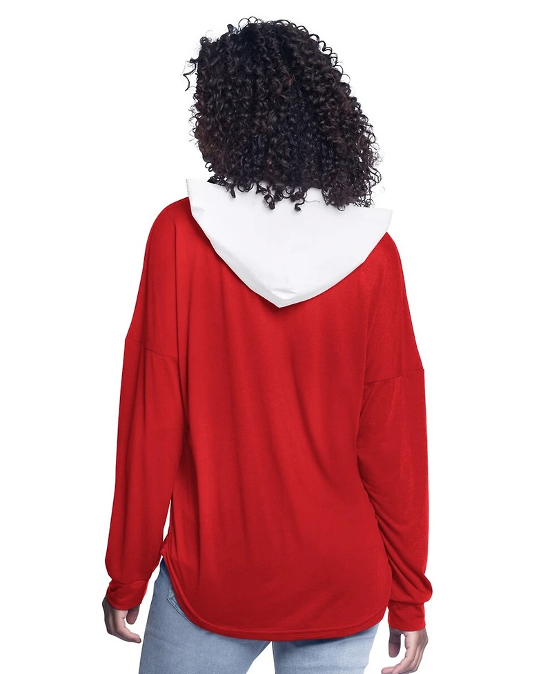 G-iii 4Her by Carl Banks Women's Red Toronto Raptors Bench Player Oversized Long Sleeve Hoodie